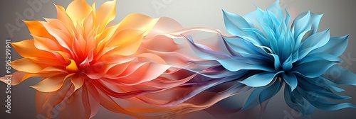 Colorful Bright Flower Modern Fractal Art , Banner Image For Website, Background, Desktop Wallpaper
