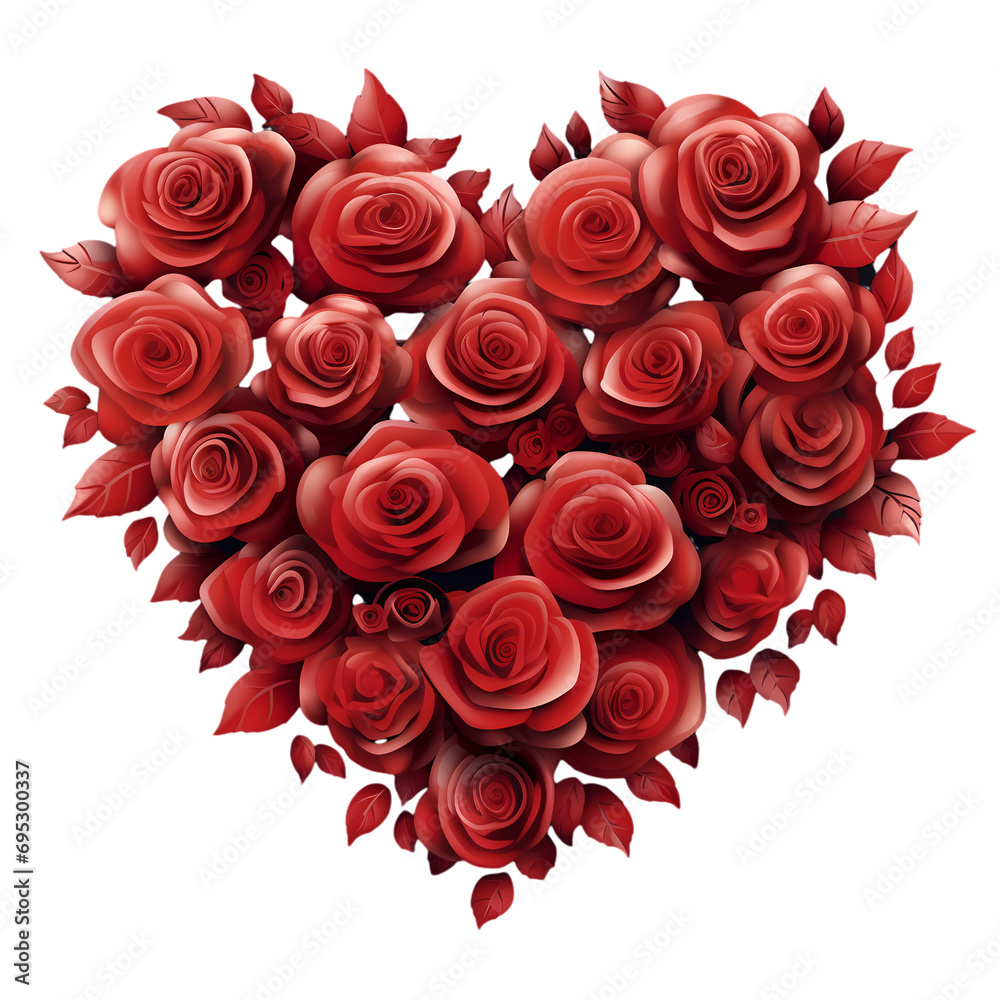 Heart shaped rose isolated on transparent background Heart shaped rose isolated on transparent background