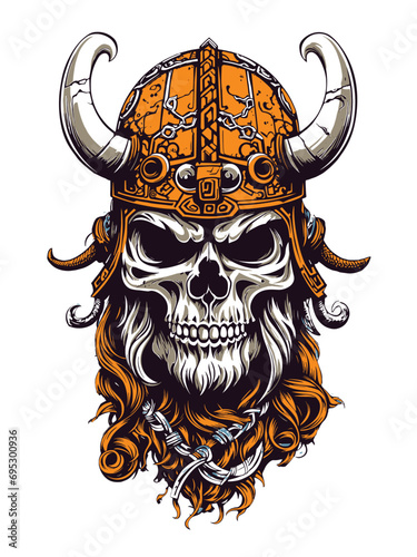 viking skull vector graphic