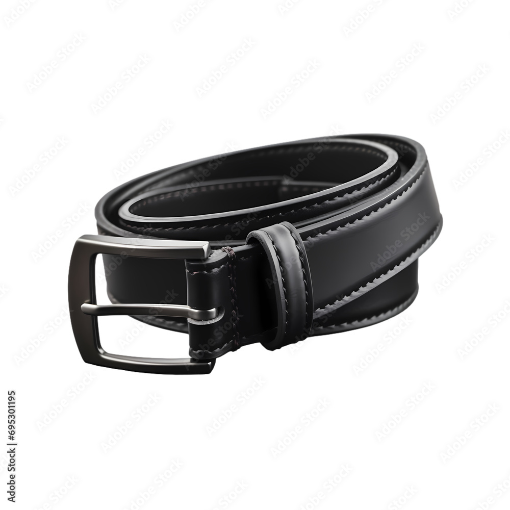 Leather belt isolated on transparent background
