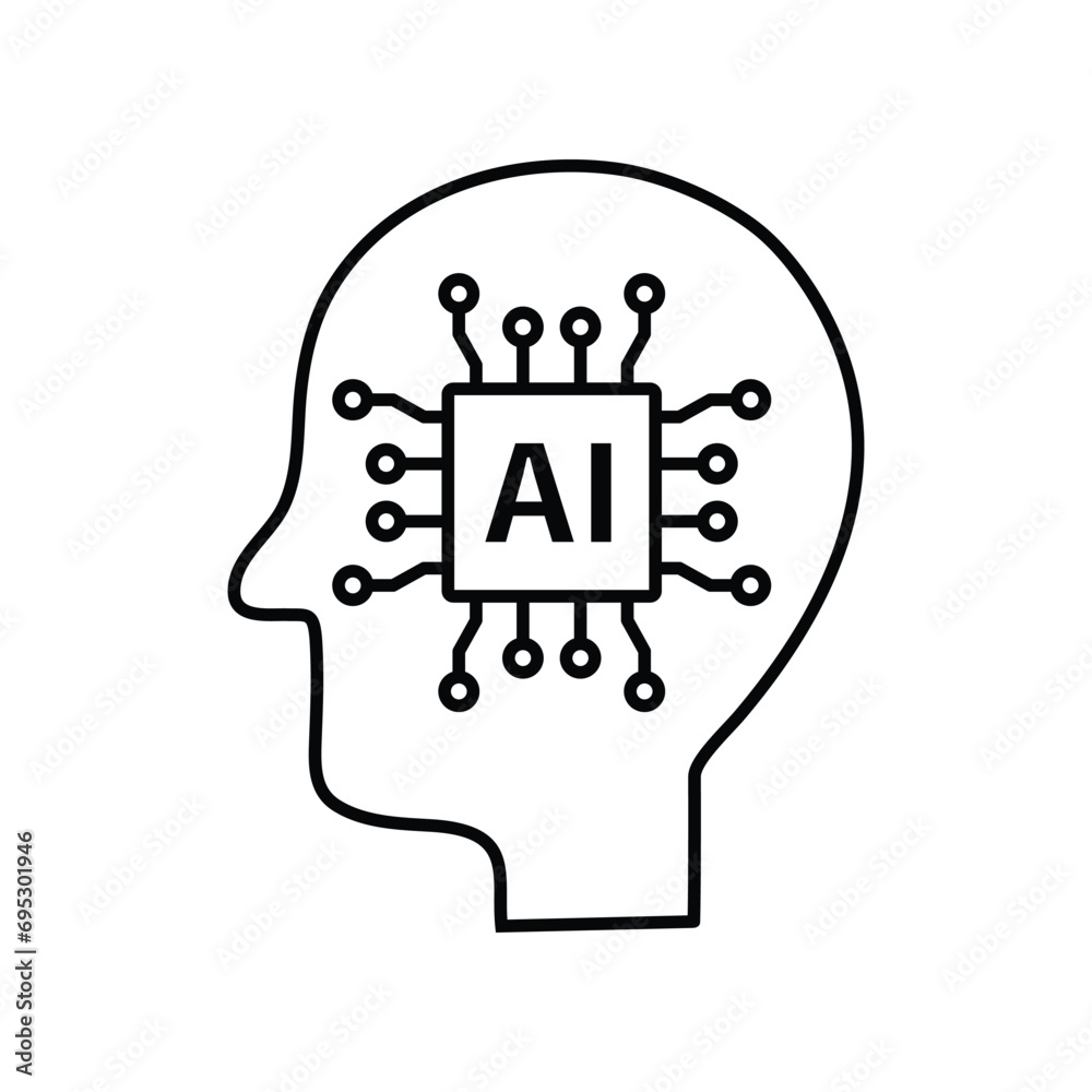ai icon vector Artificial intelligence icon logo ai icon vector Artificial intelligence icon logo