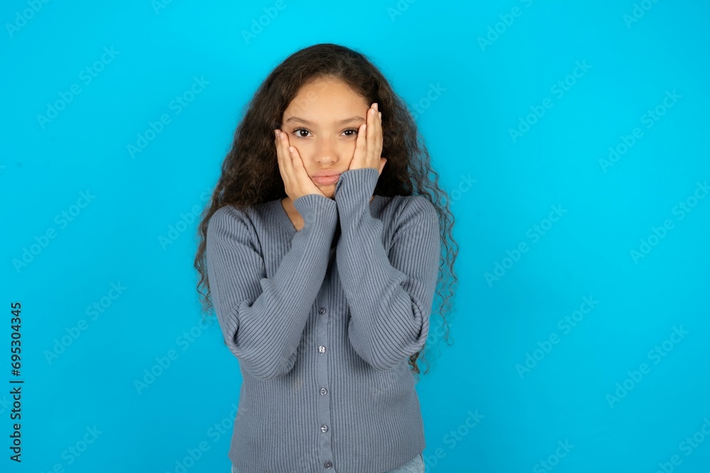 Beautiful teenager girl Tired hands covering face, depression and sadness, upset and irritated for problem Beautiful teenager girl Tired hands covering face, depression and sadness, upset and irritated for problem