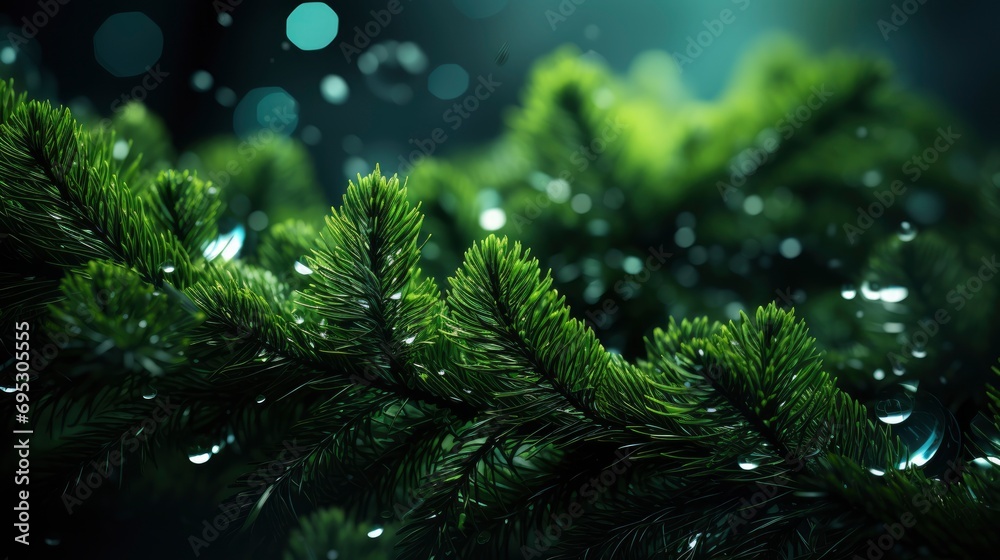 Green Christmas Fir Fluffy Spruce Tree, Background HD, Illustrations