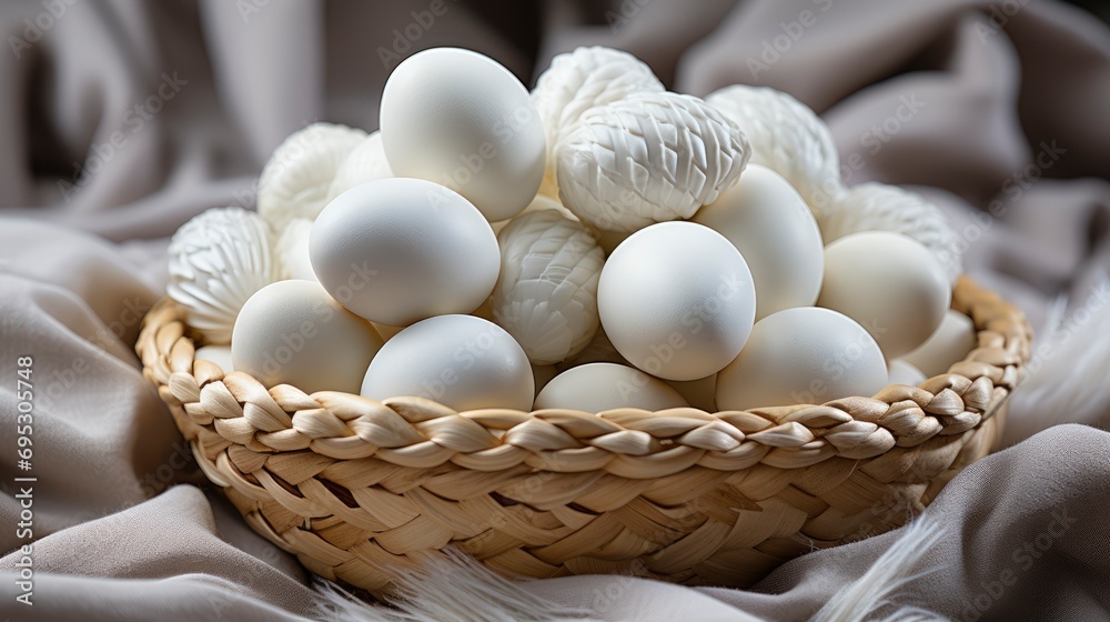 Handmade Crochet Basket White Chicken Eggs, Background HD, Illustrations Handmade Crochet Basket White Chicken Eggs, Background HD, Illustrations