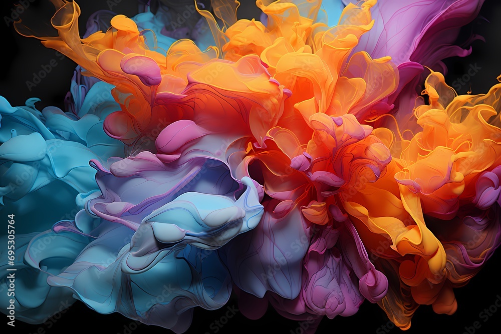 A symphony of liquid colors flowing and cascading, evoking a sense of harmony and balance