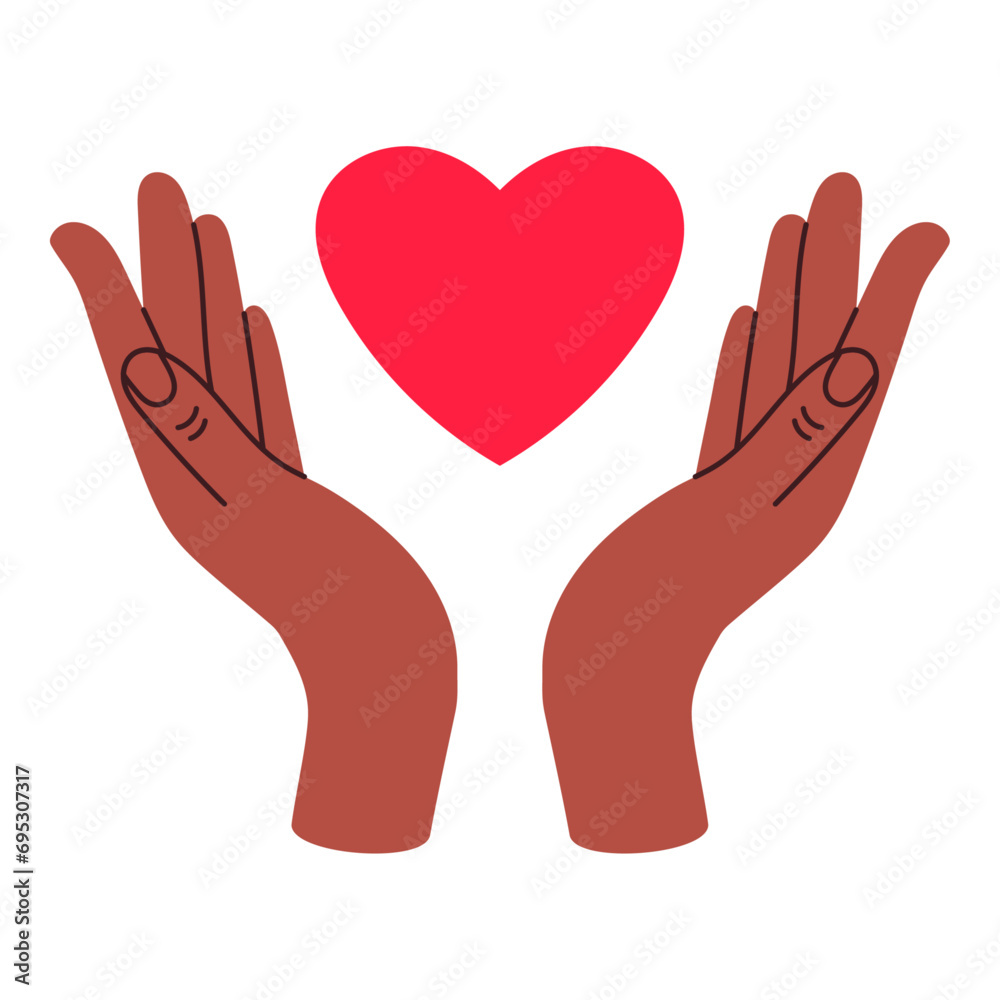 Hands holding heart, sign of love Hands holding heart, sign of love