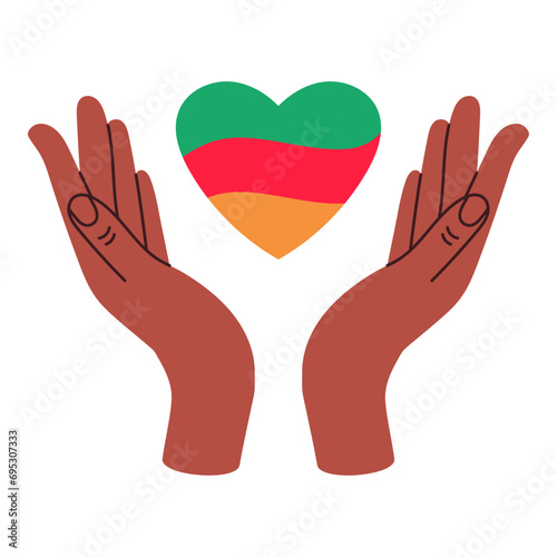 Hands with heart black history month
