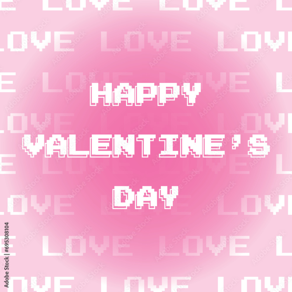 Greeting card with the inscription Happy Valentine's Day. 2000s style Valentine's Day card. Vector illustration Greeting card with the inscription Happy Valentine's Day. 2000s style Valentine's Day card. Vector illustration