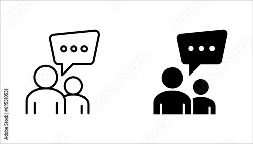 Speaking people icon set, Suitable for website design, app, and ui. vector illustration on white background