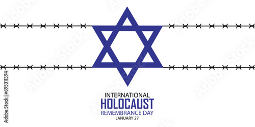 International Holocaust Remembrance Day vector. Star of David . January 27. Important day