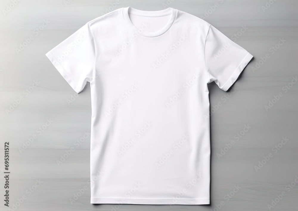Blank white t-shirt, top view, flat lay, mockup Blank white t-shirt, top view, flat lay, mockup
