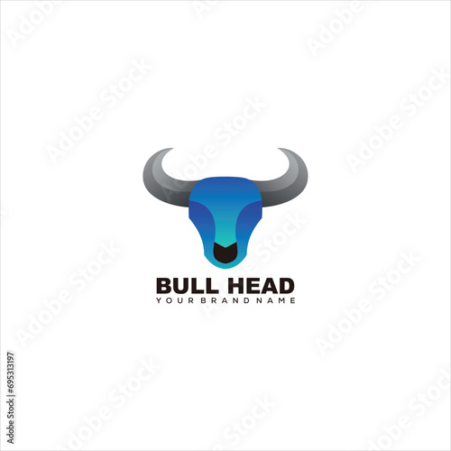 bull head logo colorful gradient 