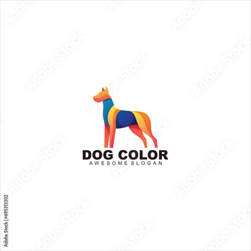 dog logo colorful gradient 