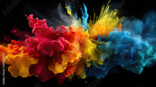 Dynamic Powder Burst in Color © nimnull