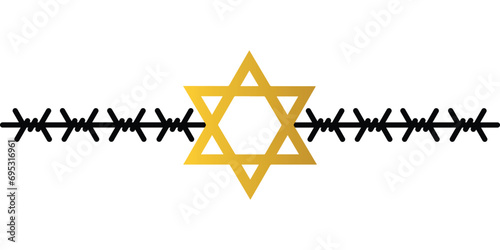 International Holocaust Remembrance Day vector. Star of David . January 27. Important day