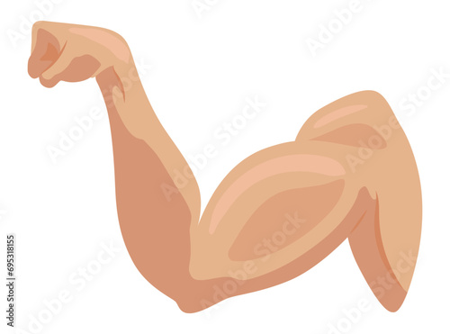 Male biceps muscles icons set. Sportsman arm with strong biceps. Vector symbol of healthy power. Athletic body with tense muscles hand isolated onwhite background