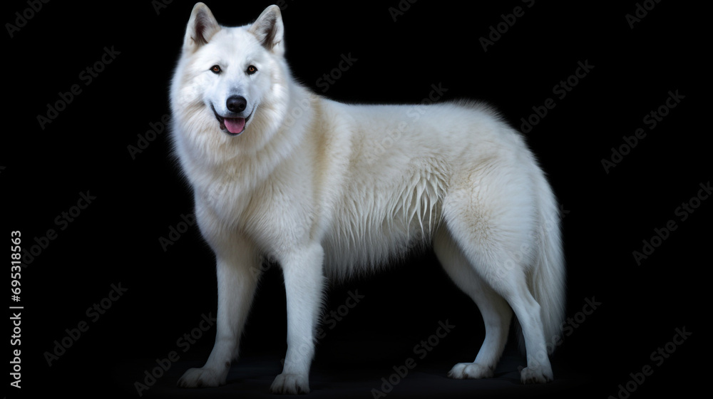 Full body Samoyed dog standing, exquisite details created with Generative Ai