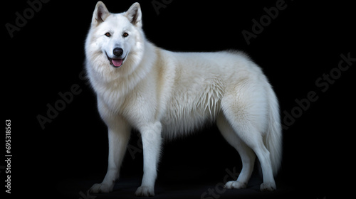 Full body Samoyed dog standing  exquisite details created with Generative Ai