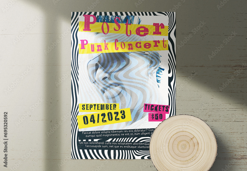 Punk Concert Poster Layout Stock Template | Adobe Stock