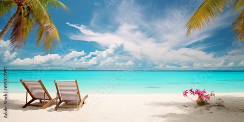 beach with palm trees