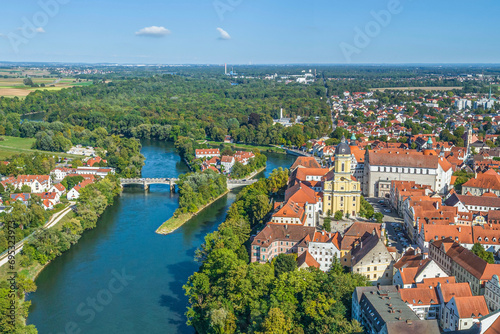 Ausblick auf auf die pittoreske Renaissancestadt Neuburg an der Donau in Oberbayern photo