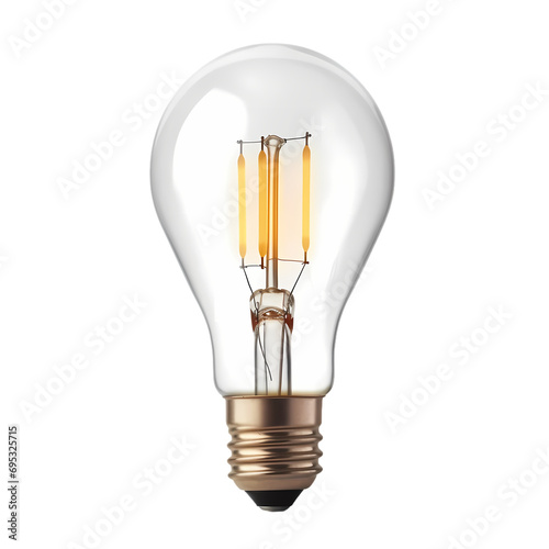 Incandescent lamp isolated on transparent background
