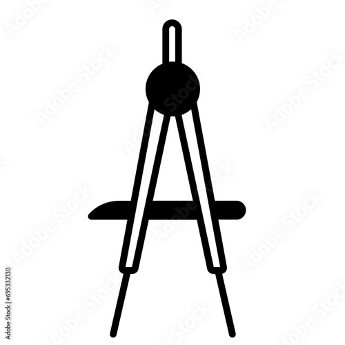 compas solid glyph icon illustration