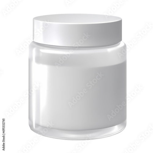 Cosmetic cream or gel jar isolated on transparent background