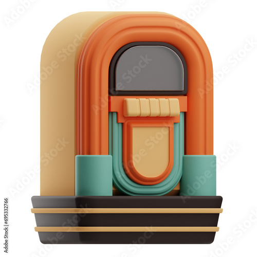 retro Jukebox 3d illustration
