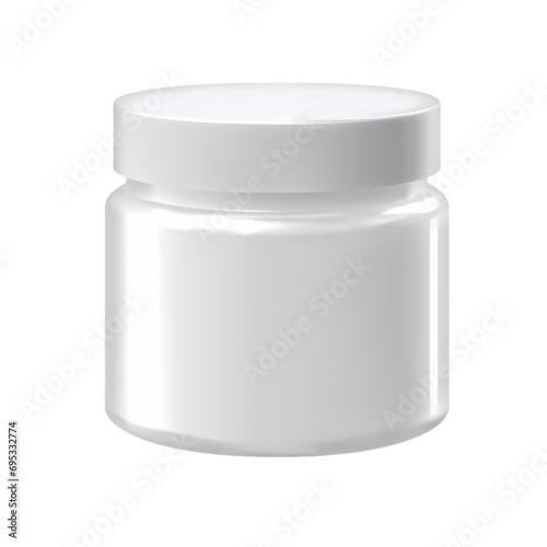 Cosmetic cream or gel jar isolated on transparent background