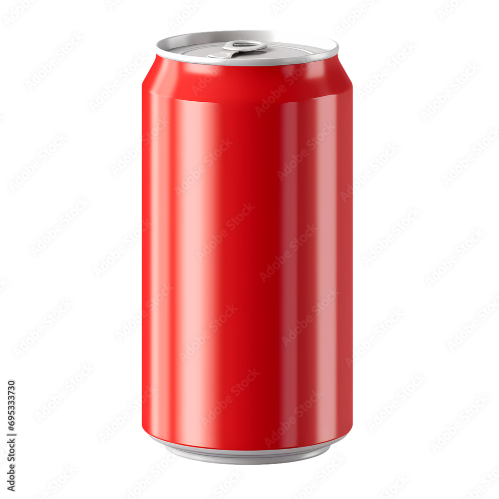 Red aluminum 500 ml beer can isolated on transparent background Red aluminum 500 ml beer can isolated on transparent background