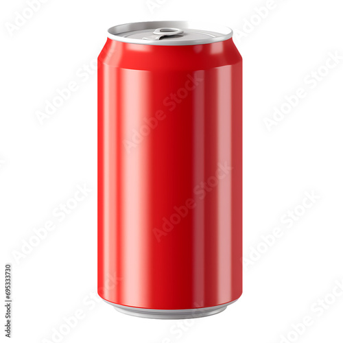 Red aluminum 500 ml beer can isolated on transparent background