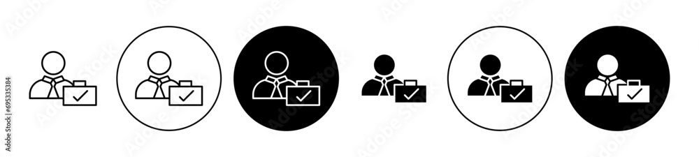 Business work staff recruitment vector icon set. Business work staff recruitment vector symbol suitable for apps and websites UI designs. - obrazy, fototapety, plakaty 