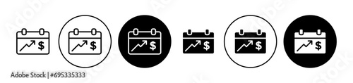 Revenue increase vector icon set. Revenue increase vector symbol. Cost rise sign. Profit margin increase vector icon suitable for apps and websites UI designs. photo