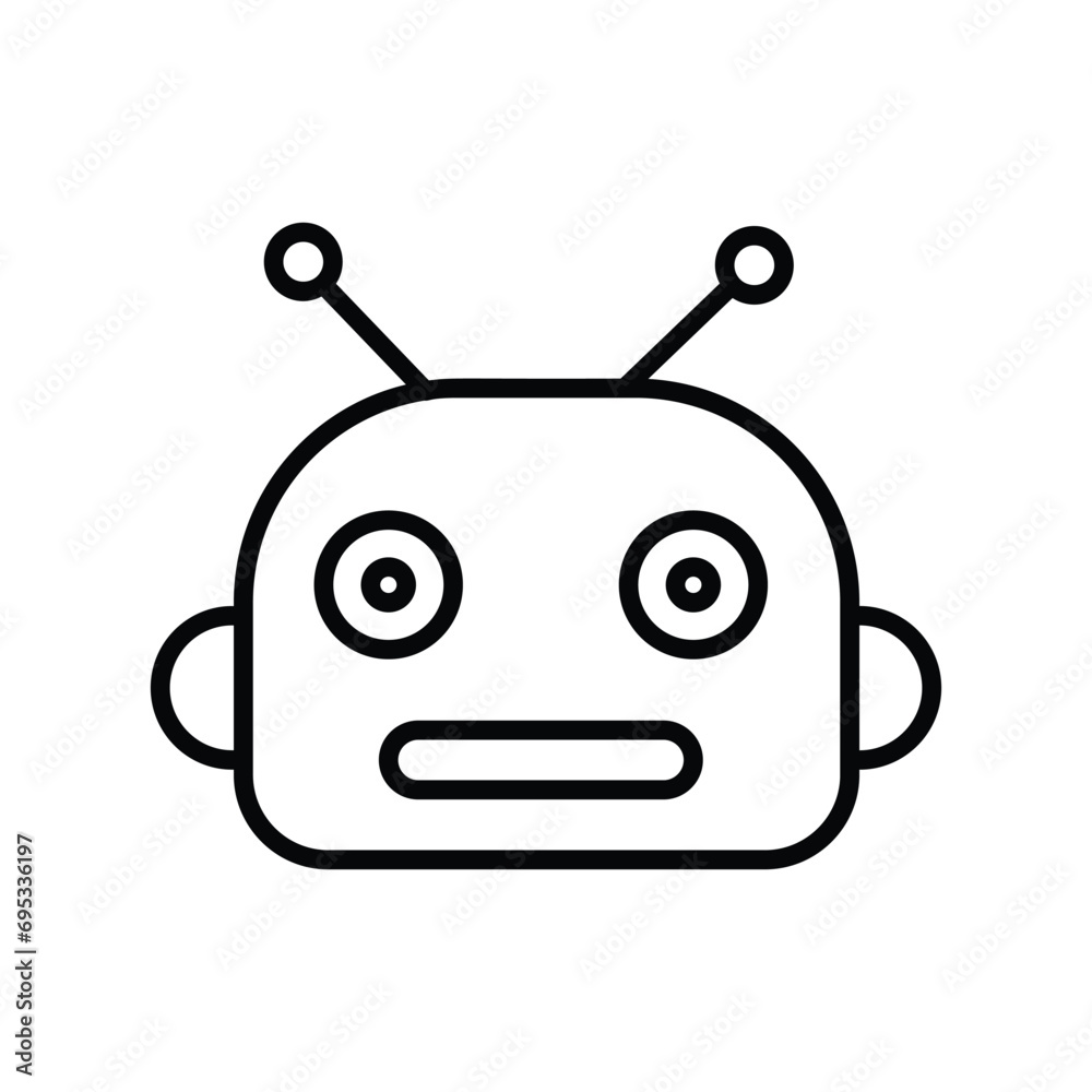 robot icon with white background vector stock illustration robot icon with white background vector stock illustration