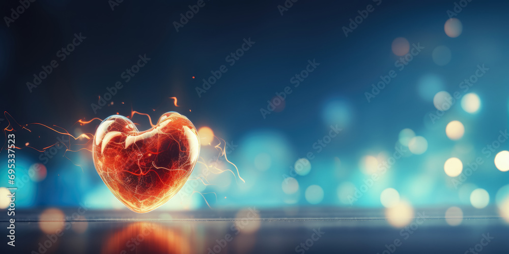 Heart Beats with medical background , service health and medical technology concept - obrazy, fototapety, plakaty 