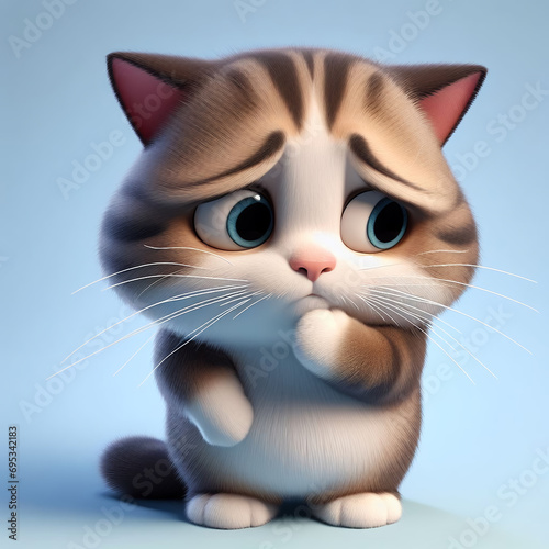 cute cat expression when confused  adorable cat face  3d animation