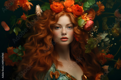 A Pre-Raphaelite Inspired Portrait of a Mythological Maiden