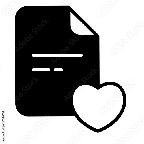 Favorites files solid glyph icon illustration