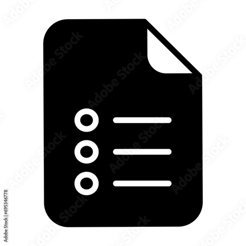 Checklist file solid glyph icon illustration