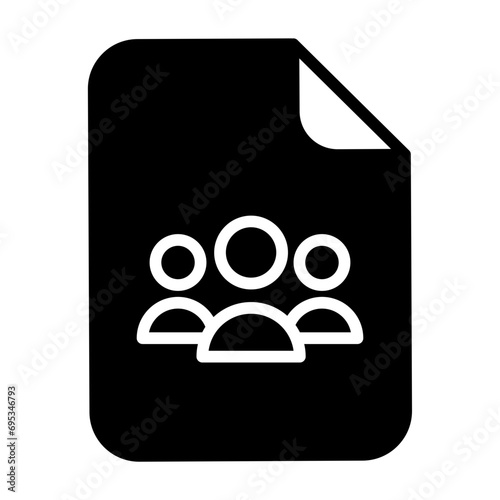 Multipal users doc solid glyph icon illustration photo