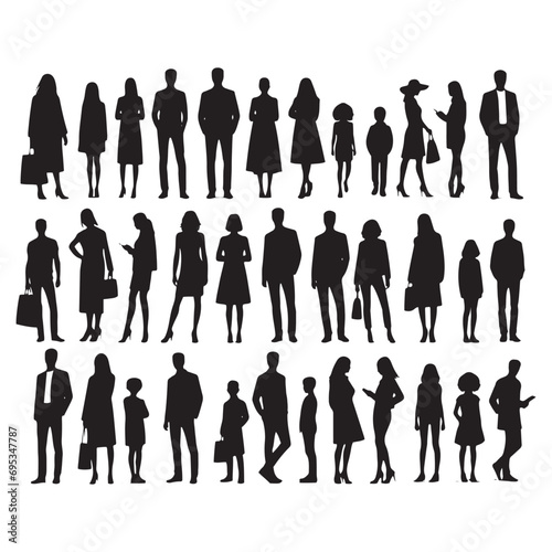 People Silhouette: Artistic Renderings of Crowds, Demonstrations, and Social Movements - Minimallest Crowd black vector Crowd Silhouette
