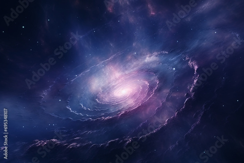 Mystical beautiful space. Unforgettable diverse space background   Spiral galaxy in deep space