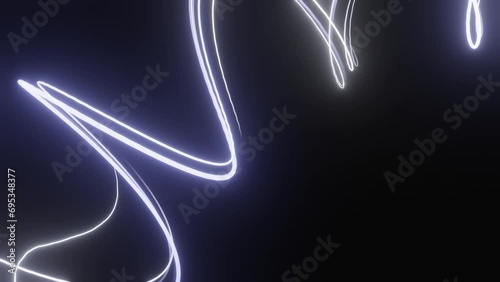 Beautiful abstract wavy lines, Glowing streams of light in motion. 3d light trails animation, abstract minimalist background, neon spiral line