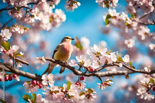 bird on spring branch