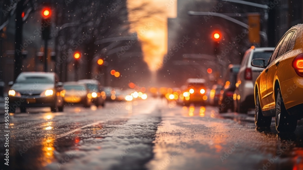 Rainy Evening Commute in the City Rainy Evening Commute in the City