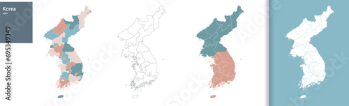 High resolution illustration of South Korea map