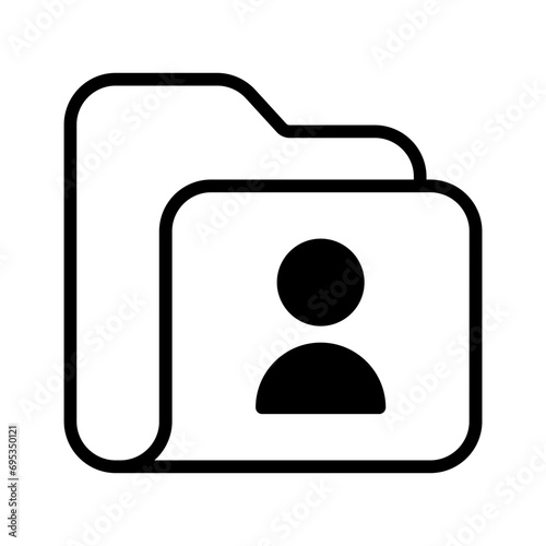 Personal folder solid glyph icon illustration