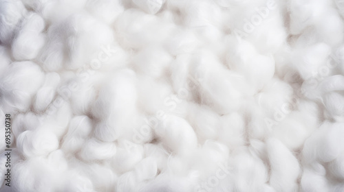 Close-up of white fluffy cotton background  abstract luxury wadding cloud texture. Generative AI