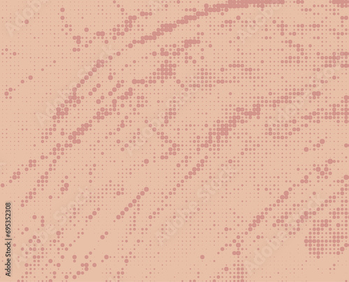 Abstract background with dots. Peach fuzz colour. Vector illustration 